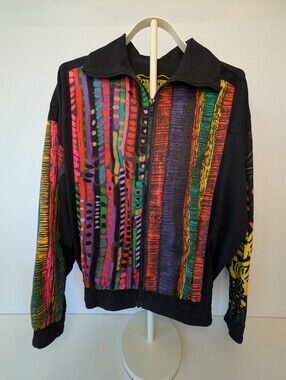 ​Vintage Jams World "Color, Freedom, Difference and Love" Abstract Graphic Zip